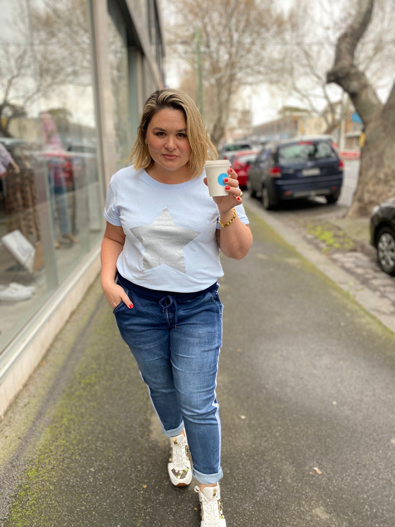 Joggers jeans with shirt sales