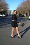 Zoe Moss Sequins Skirt - Black