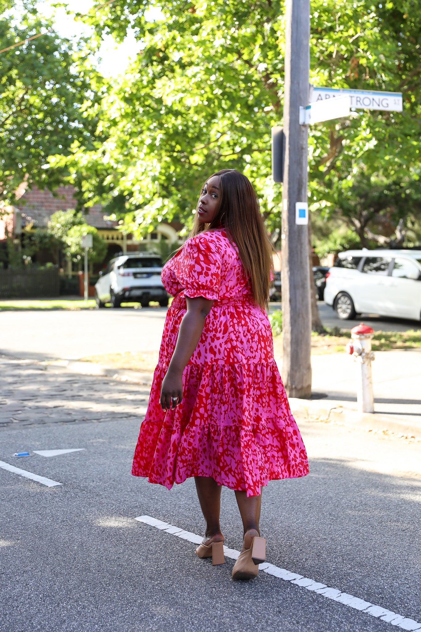 Dina Dress Hot Pink Floral Zoe Moss