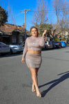 Zoe Moss Sequins Skirt - Gold