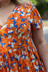 Gala Dress - Orange Floral
