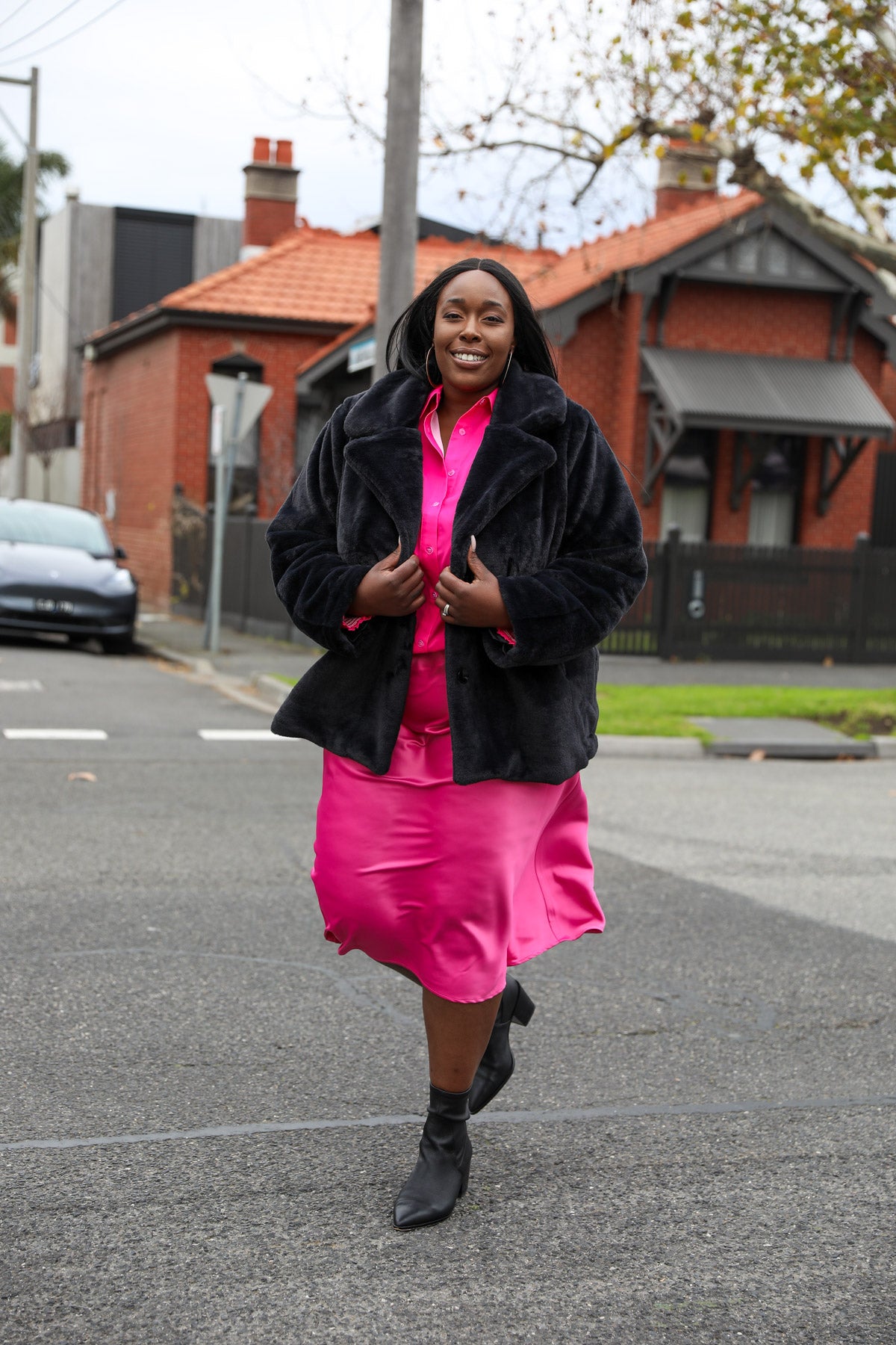 Hot pink jacket skirt hotsell