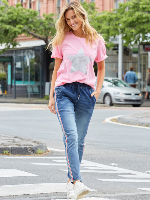 Brooklyn Denim Joggers Denim Blue – Zoe Moss - Main Image