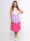 Cady Dress- Pink Colour Block