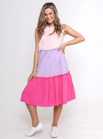 Cady Dress- Pink Colour Block