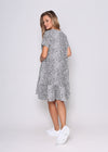 Bronda Dress - Black/White Leopard