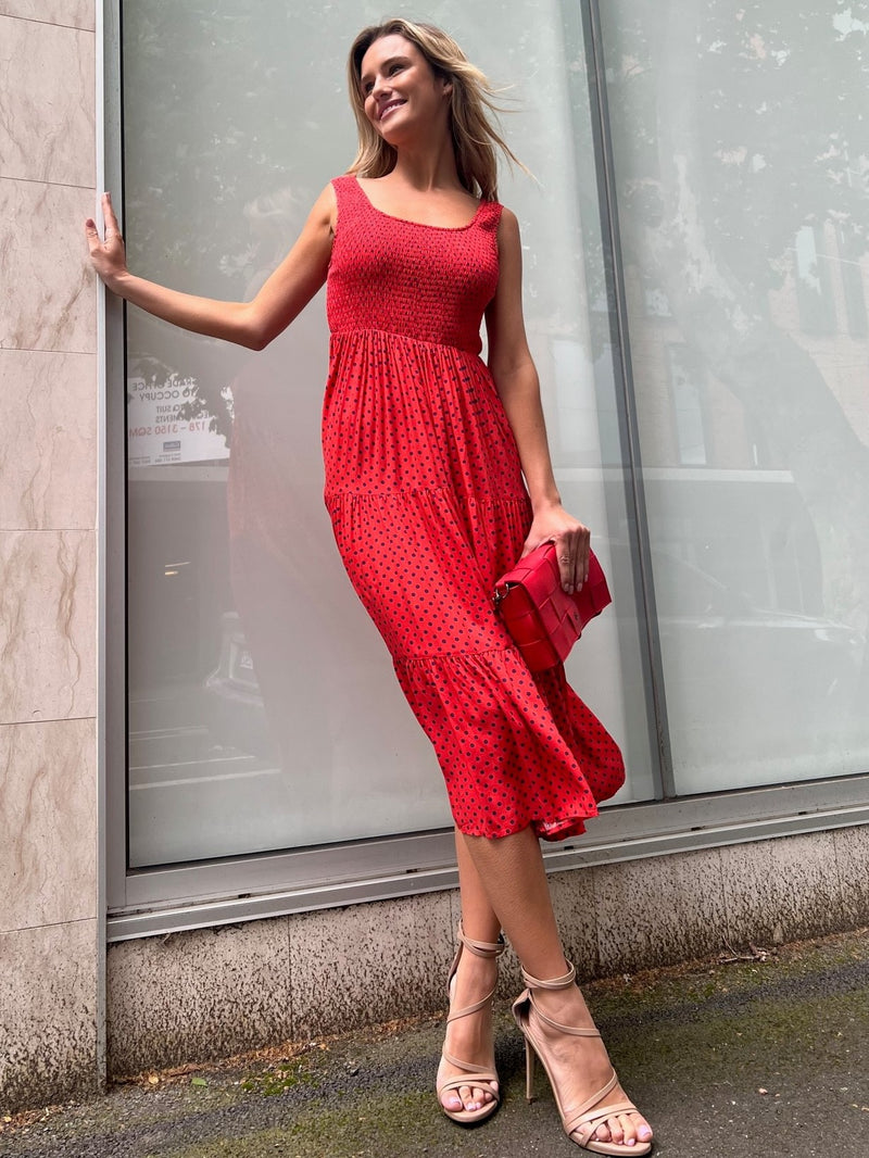 Lina Dress - Red Polka Dot