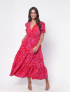 Dina Dress - Hot Pink Floral