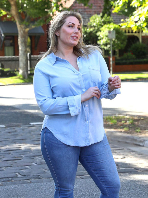 Monaco Denim Shirt Light Blue – Zoe Moss