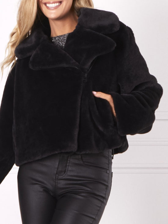 Heidi Jacket Deluxe Faux Fur - Black