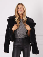 Heidi Jacket Deluxe Faux Fur - Black