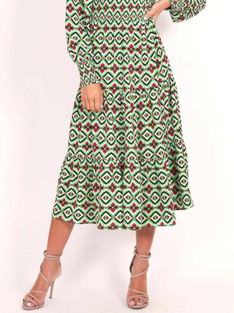 Phoenix Dress - Retro Green