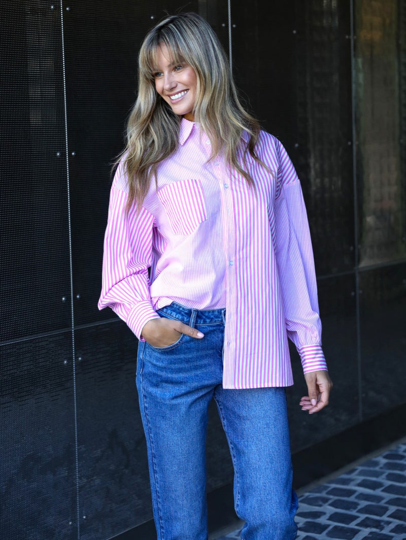 Ellen Shirt - Pink Stripe