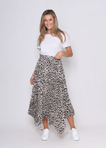 Chelsea Pleated Skirt - Camel Leopard