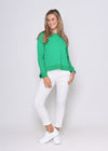 Split Hem Jumper - Green