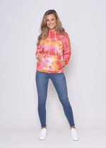 New York Tie-Dye Hooded Sweater - Peach