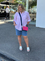 Adele Linen Shirt - Pink Stripe