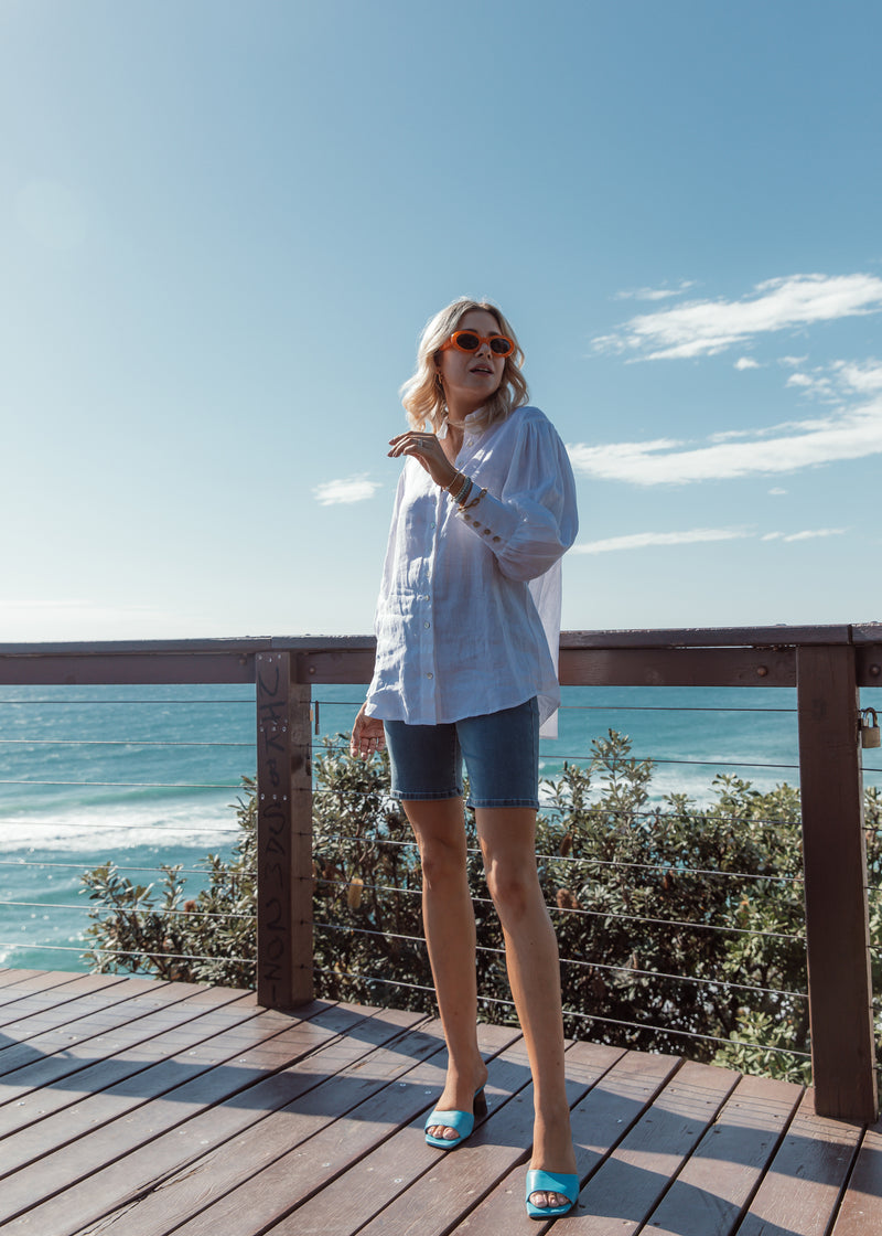 Oversized Linen Blouse - White
