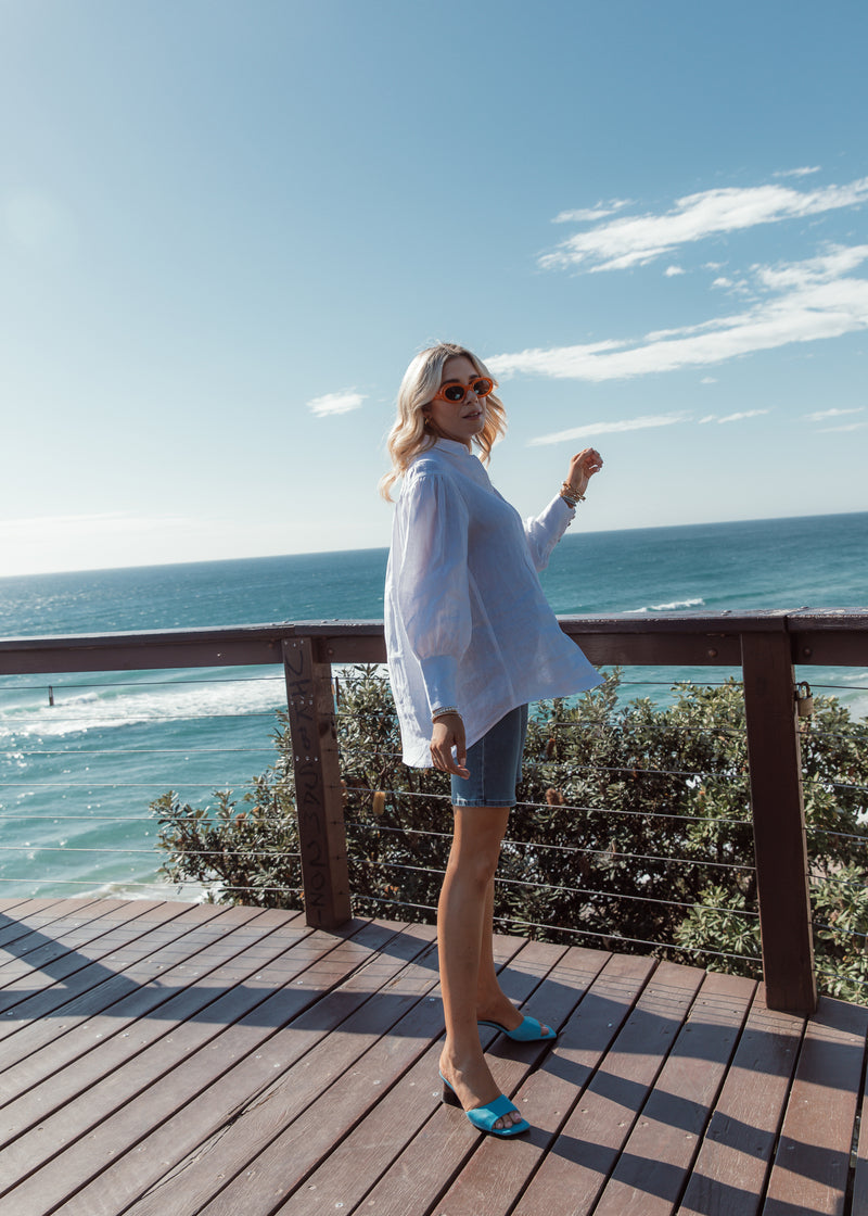 Oversized Linen Blouse - White
