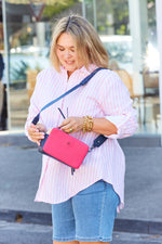 Adele Linen Shirt - Pink Stripe