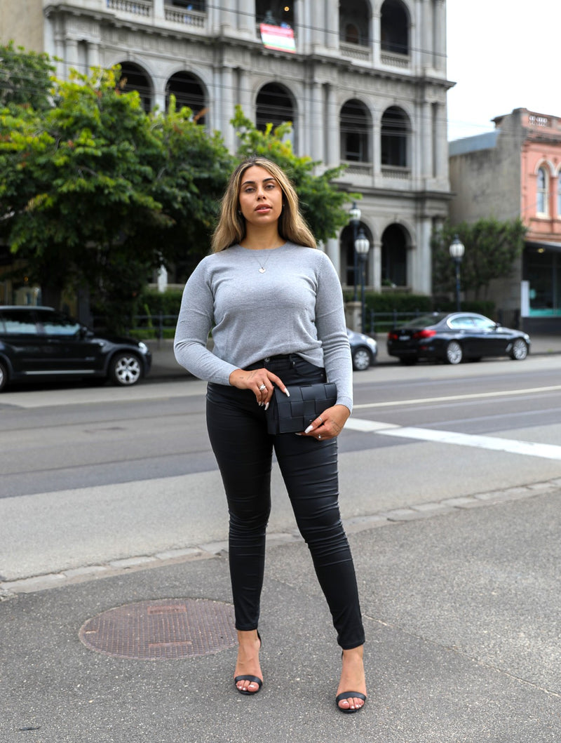 Kyra Lurex Top - Grey