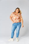 Oversized Cotton Tee - Biscuit Floral