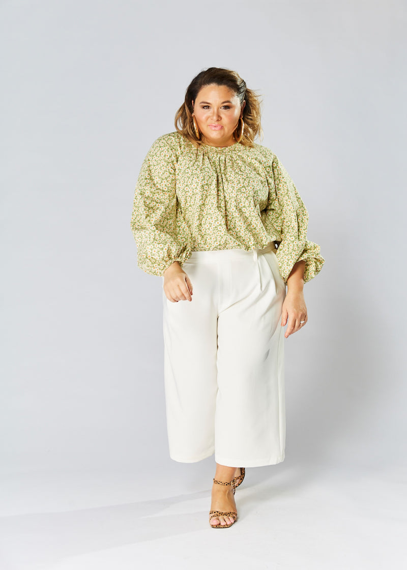 Pleated Peasant Top - Ditsy Floral