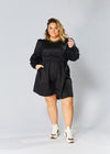 Shirred Waist Playsuit - Black