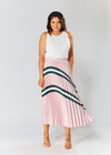 Ivy Pleated Skirt - Pink & Green