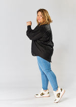 Oversized Linen Blouse - Black