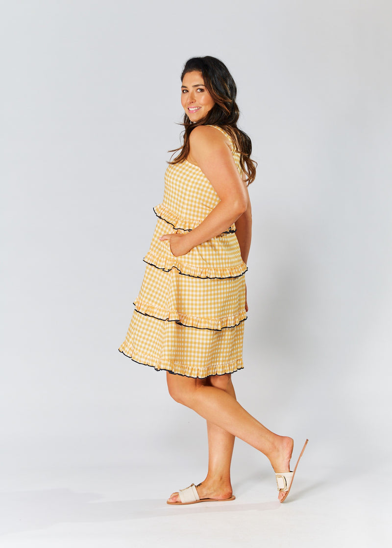 Clare Dress - Yellow Check