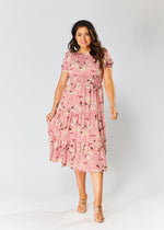 Phoenix Short Sleeve Dress - Pink Print