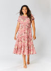Phoenix Short Sleeve Dress - Pink Print