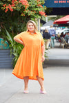 Midi Shirt Dress - Orange