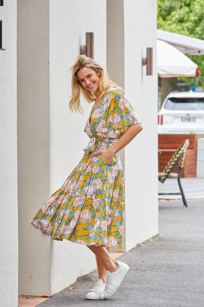 AVERY DRESS - YELLOW FLORAL