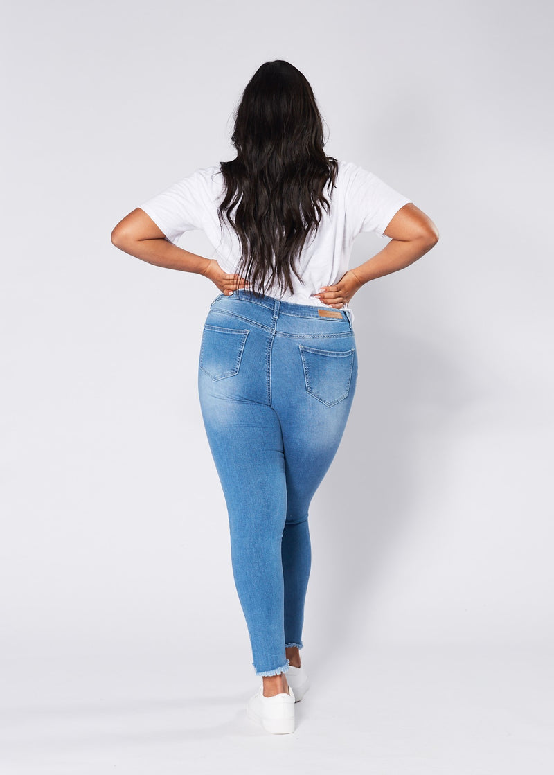 Kim Ripped Skinny Jeans - Blue Wash