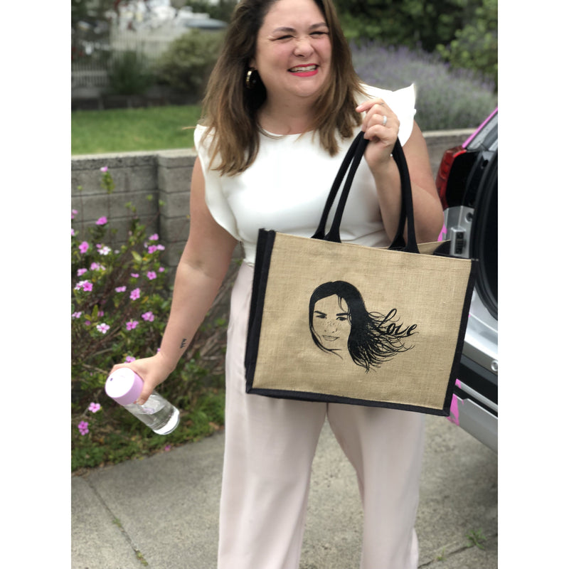 Emmylou Loves Shopping Jute Bag