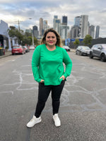 Split Hem Jumper - Green