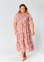 Phoenix Short Sleeve Dress - Pink Print