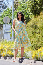 Layla Dress - Green Floral